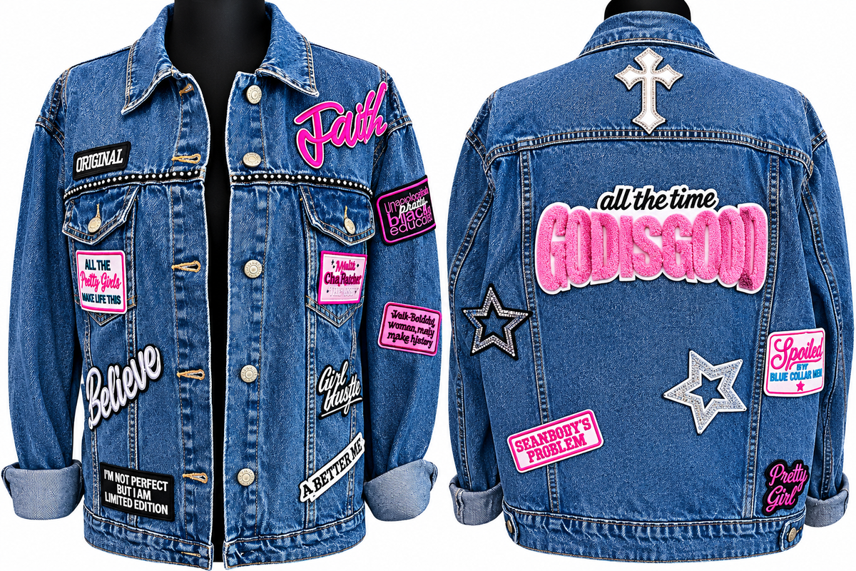 God Is Good Faith Patch Denim Jacket